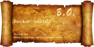 Becker Odiló névjegykártya